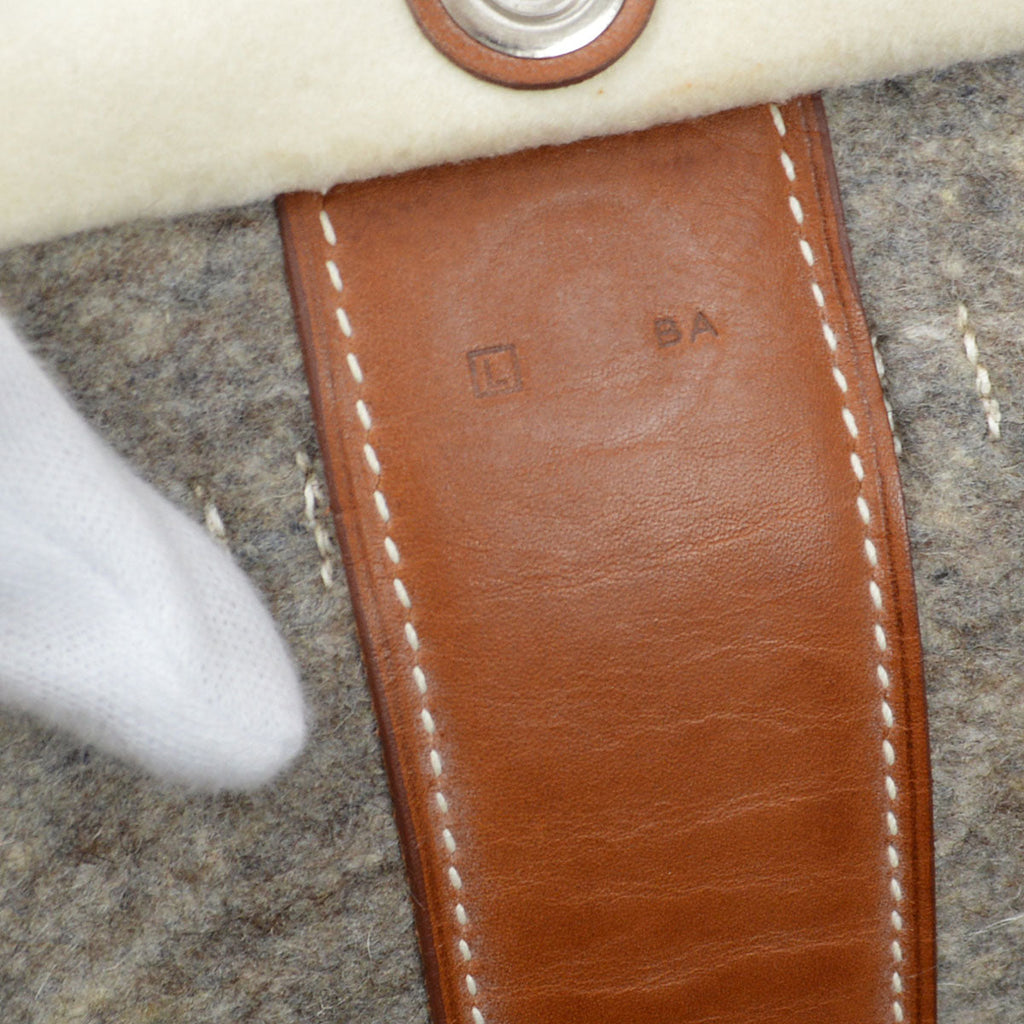 HERMES 2008 SAC CAMAIL Gray Brown Felt Barenia