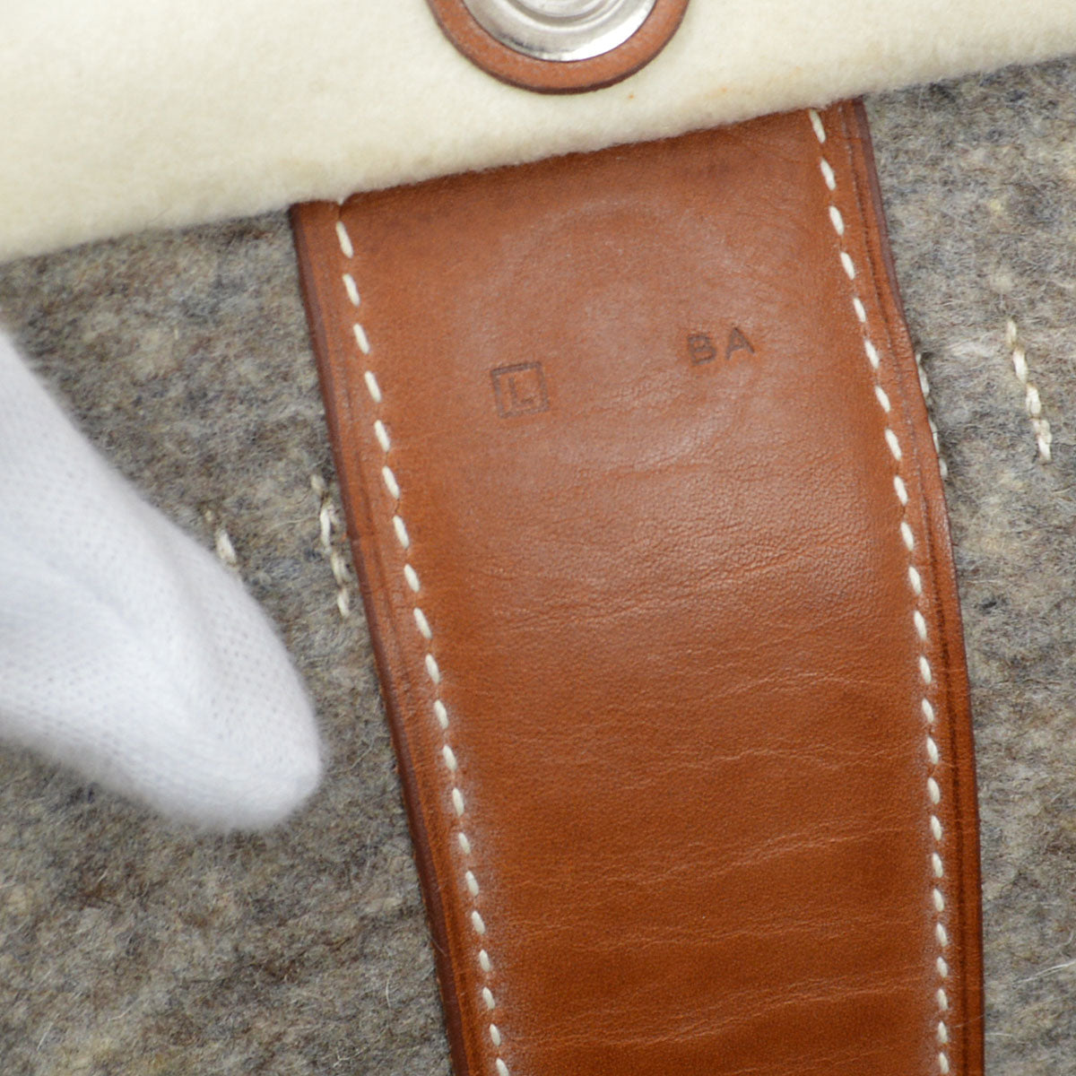 HERMES 2008 SAC CAMAIL Gray Brown Felt Barenia