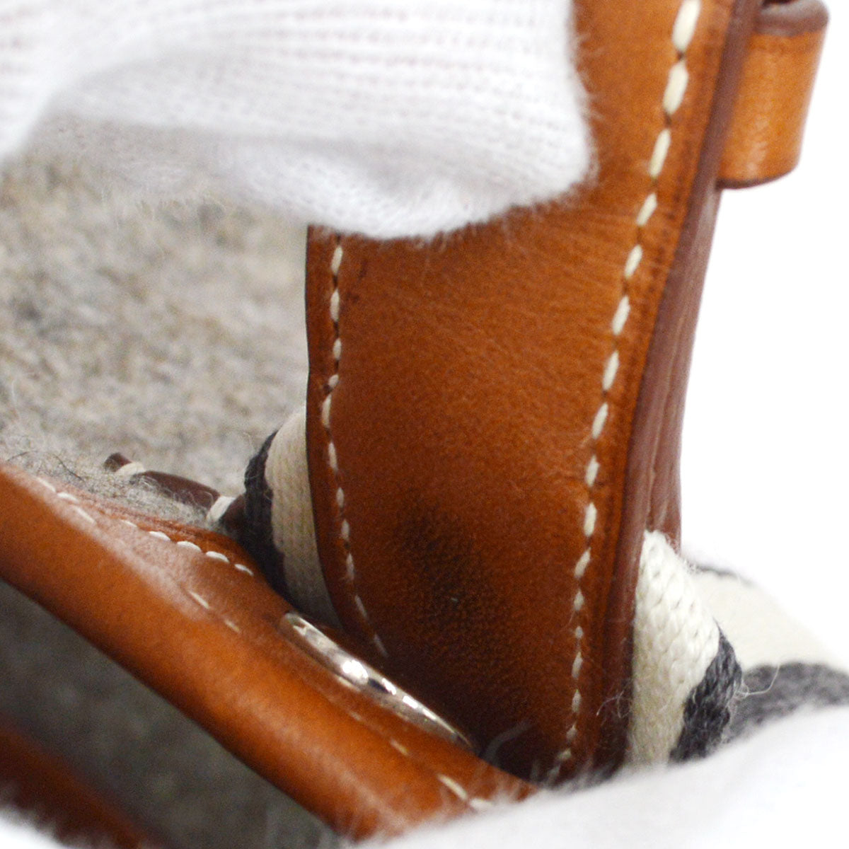 HERMES 2008 SAC CAMAIL Gray Brown Felt Barenia