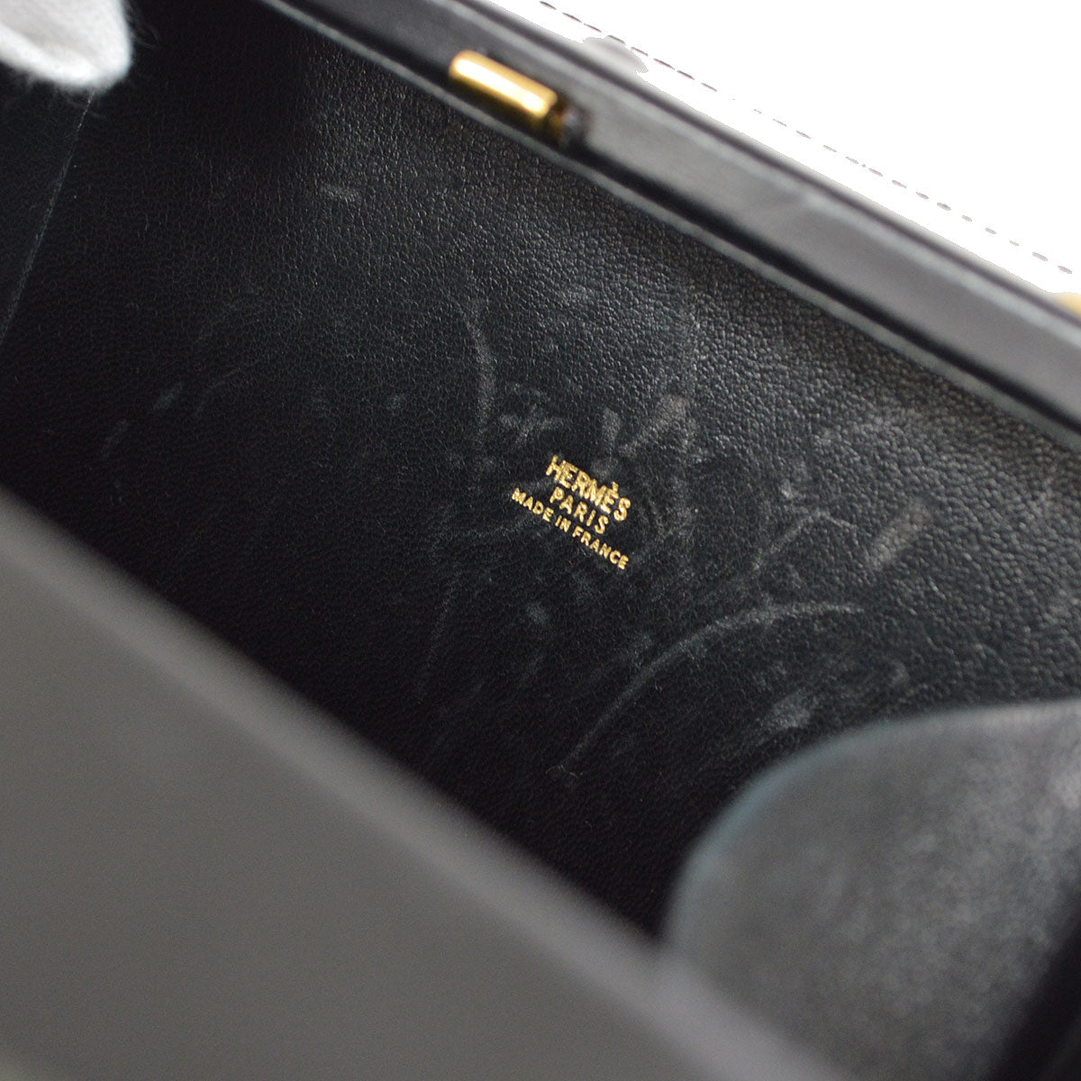HERMES 1993 CADENA KELLY MINI Black Box calf