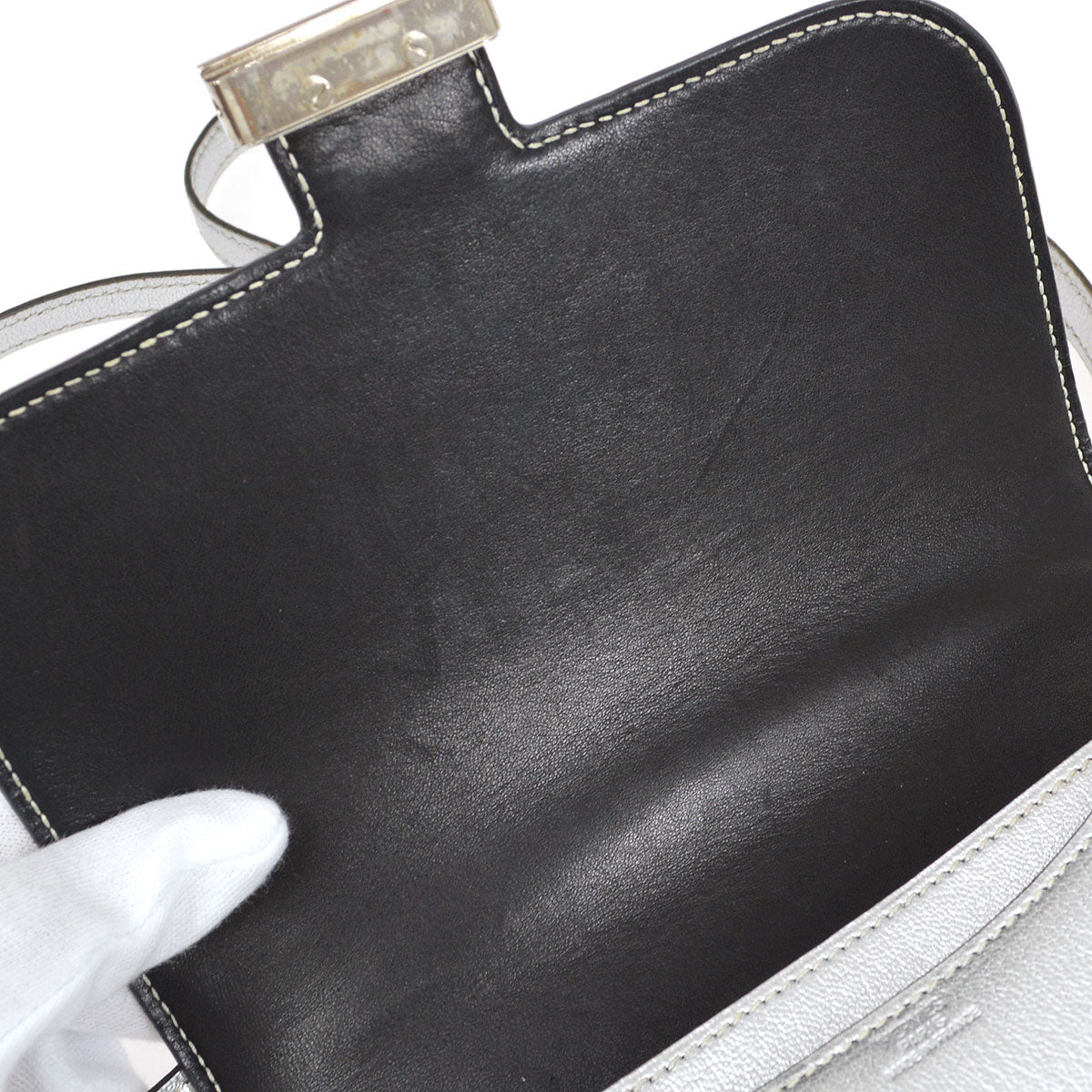 HERMES 2004 CONSTANCE 18 Silver Chevre