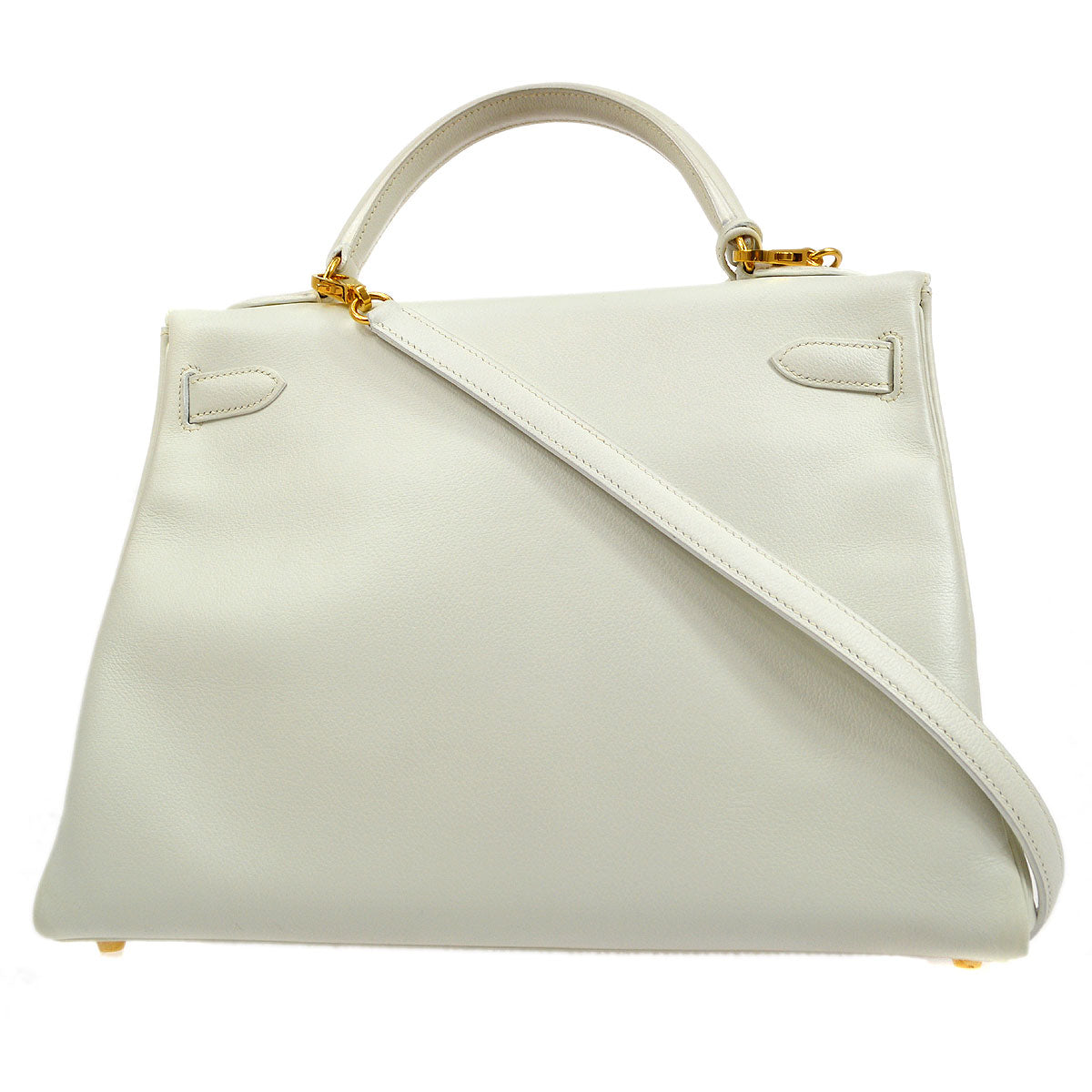 HERMES 1997 KELLY 32 RETOURNE White Veau Graine