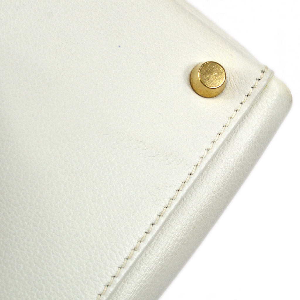 HERMES 1997 KELLY 32 RETOURNE White Veau Graine
