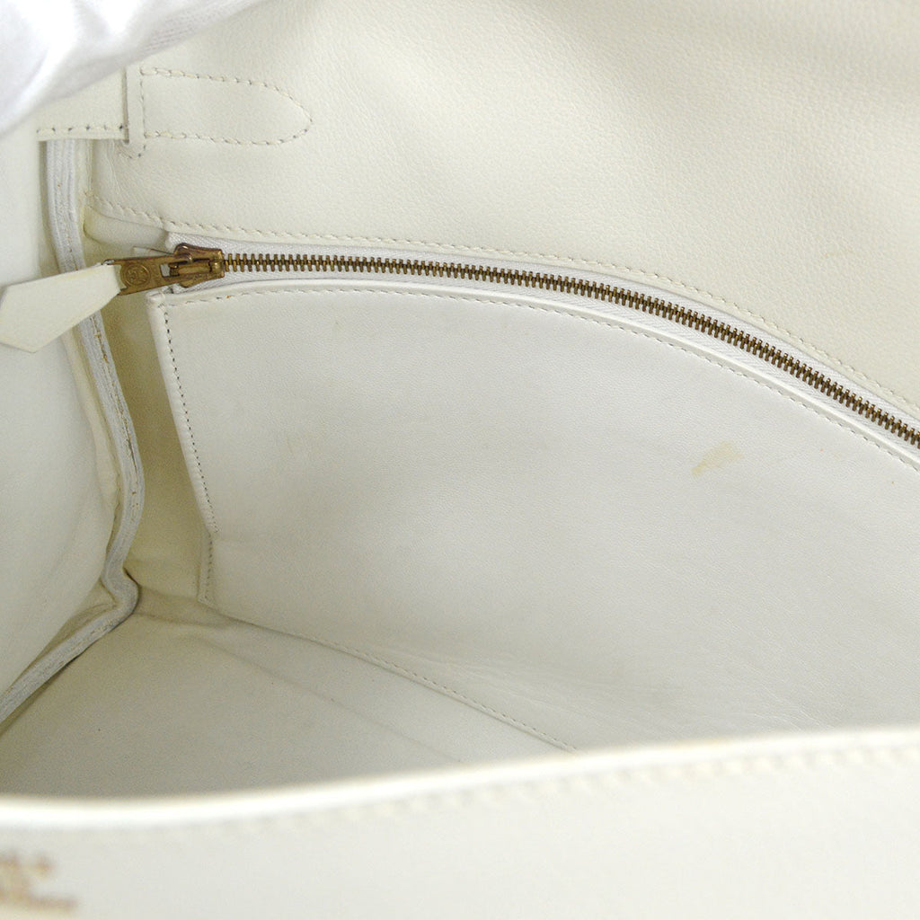 HERMES 1997 KELLY 32 RETOURNE White Veau Graine