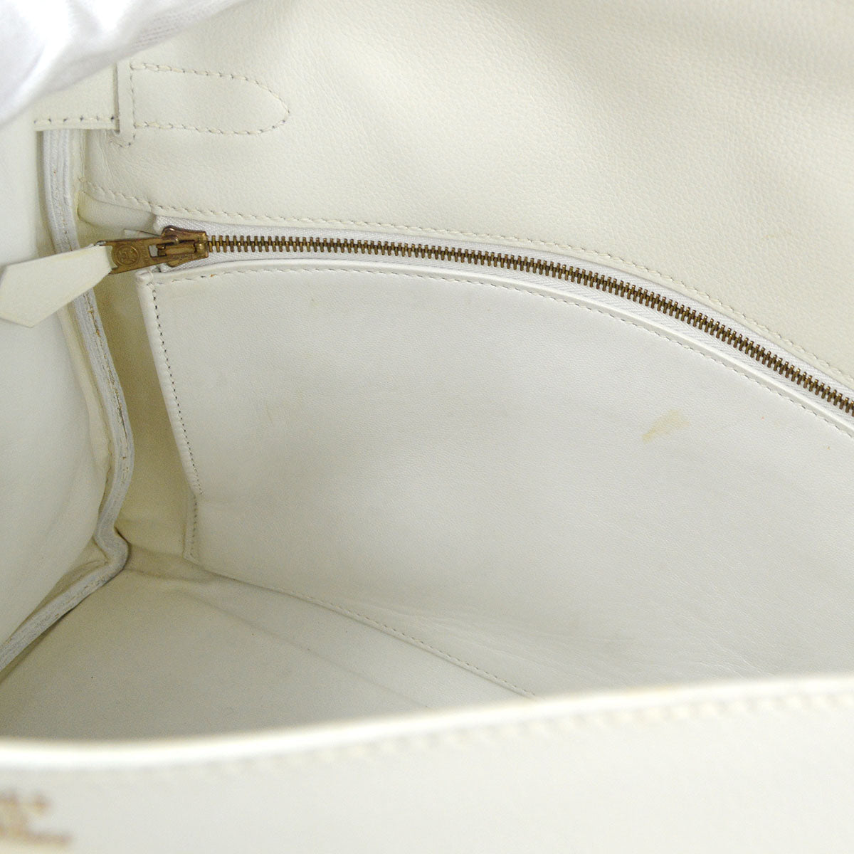 HERMES 1997 KELLY 32 RETOURNE White Veau Graine