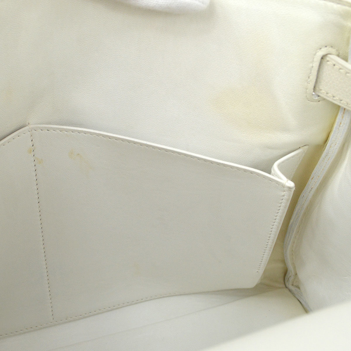 HERMES 1997 KELLY 32 RETOURNE White Veau Graine