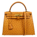 HERMES * 2005 KELLY 28 SELLIER Chestnut Ostrich