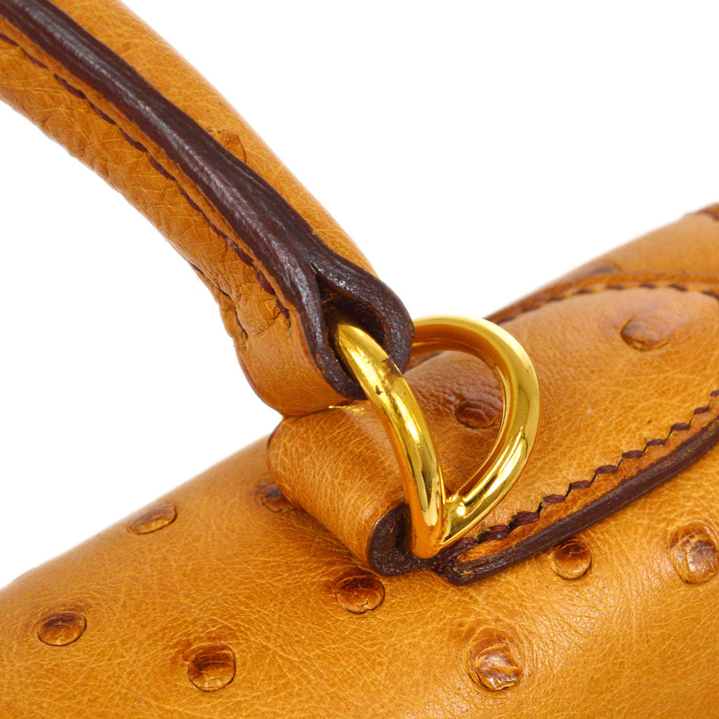HERMES * 2005 KELLY 28 SELLIER Chestnut Ostrich