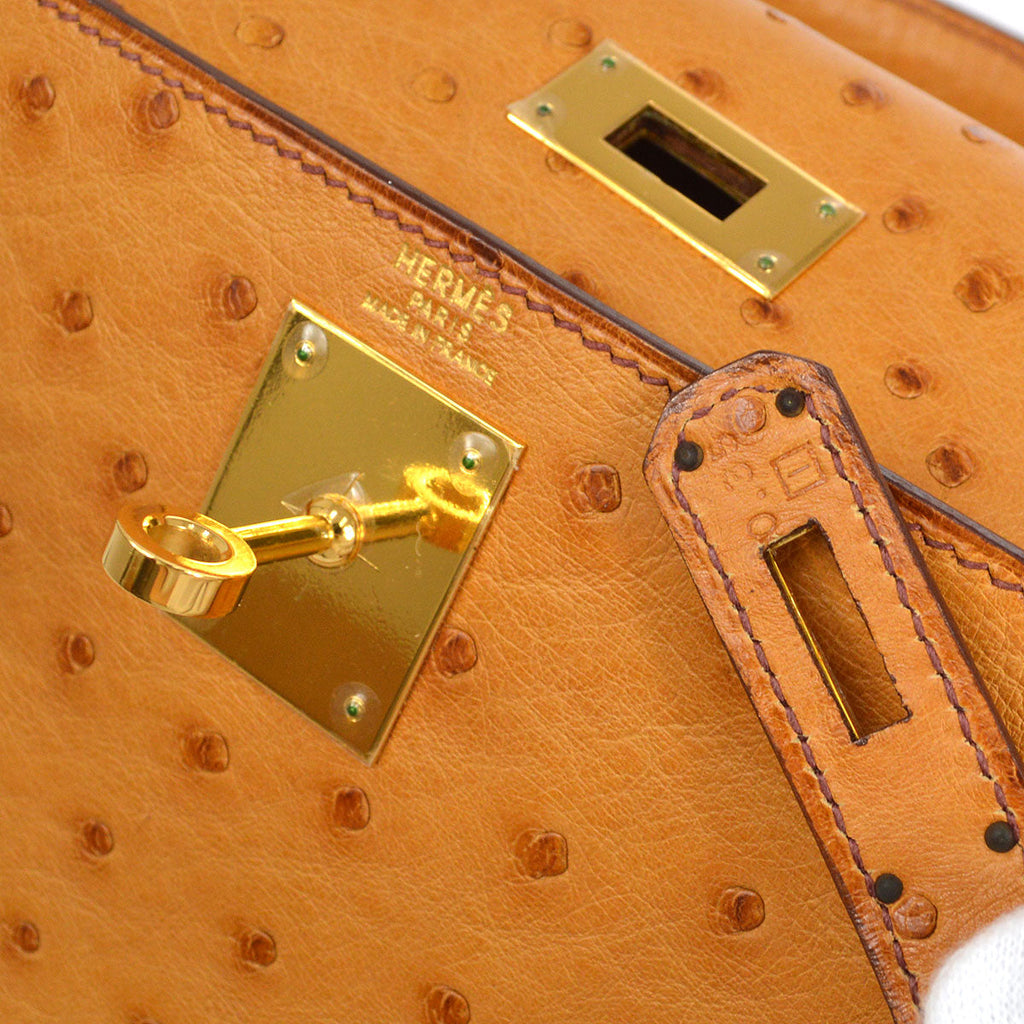 HERMES * 2005 KELLY 28 SELLIER Chestnut Ostrich