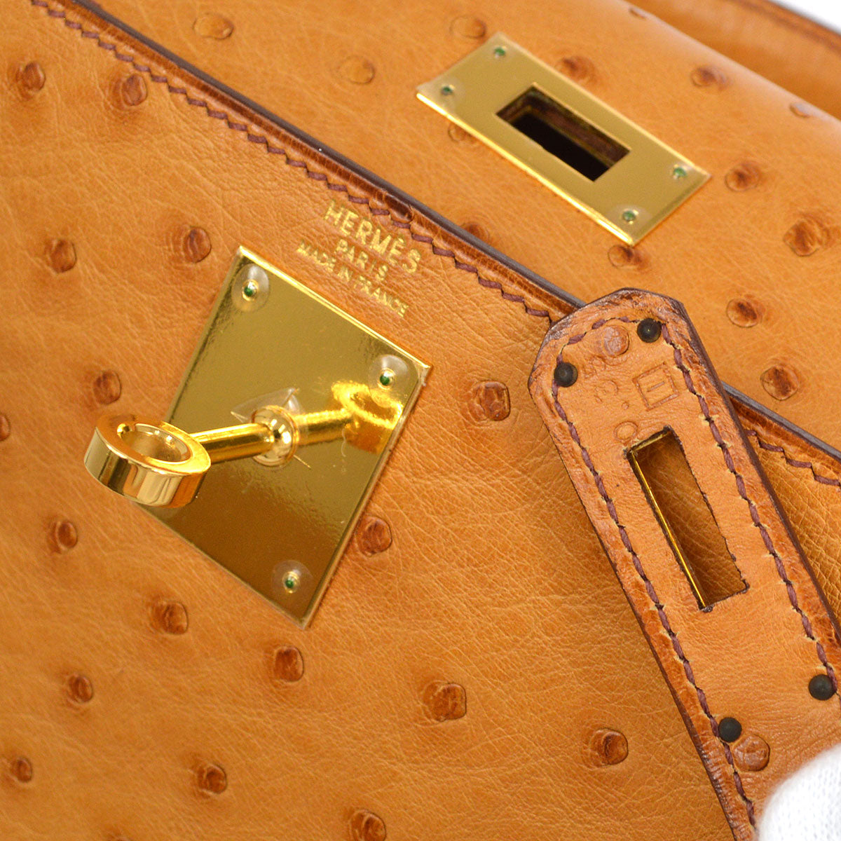 HERMES * 2005 KELLY 28 SELLIER Chestnut Ostrich
