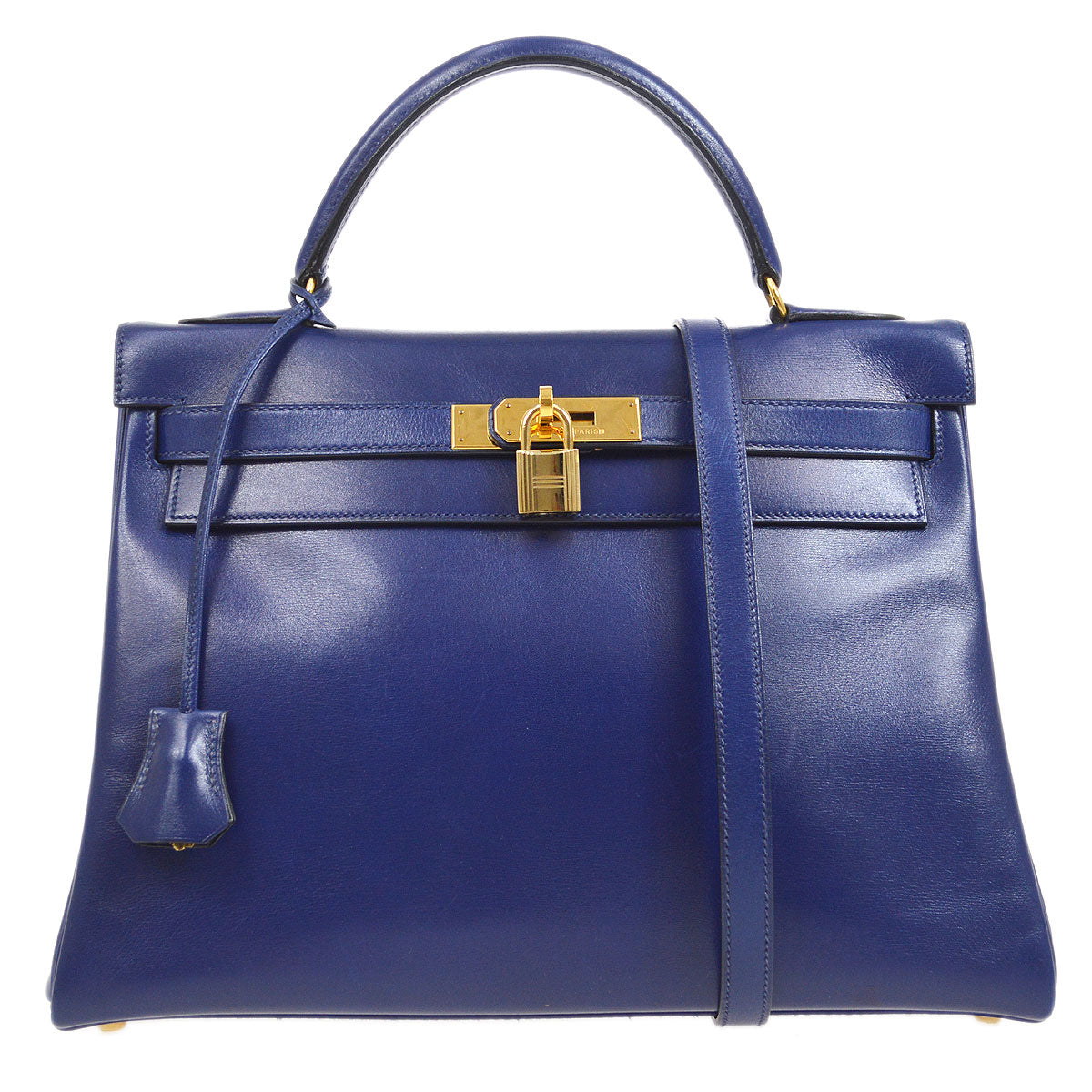 HERMES 1993 KELLY 32 RETOURNE Blue Box Calf