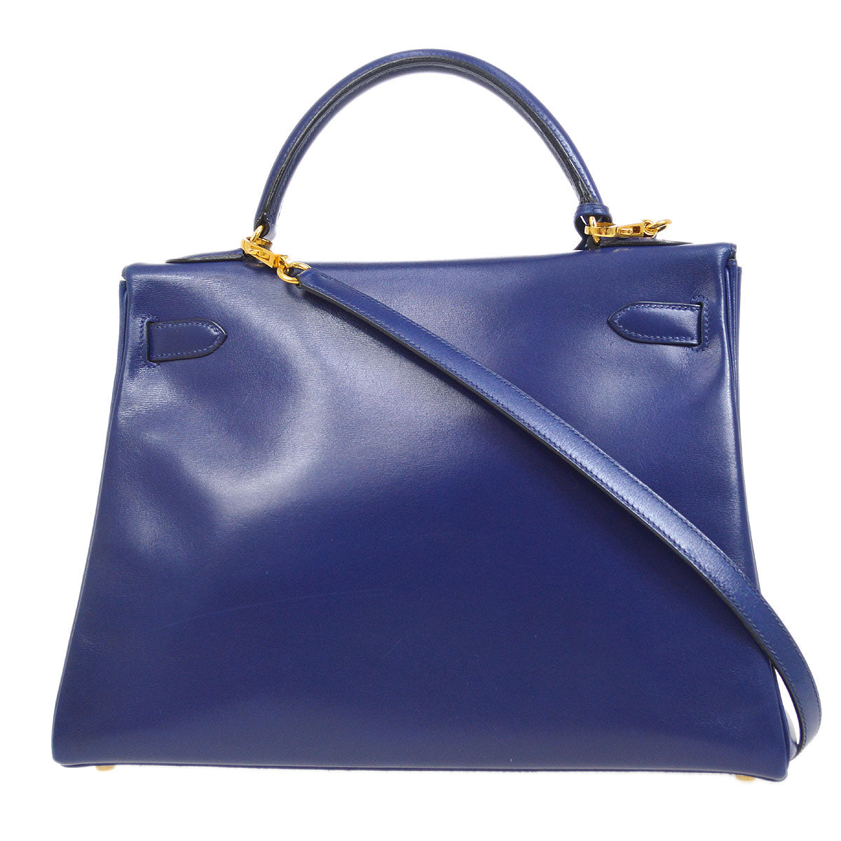 HERMES 1993 KELLY 32 RETOURNE Blue Box Calf