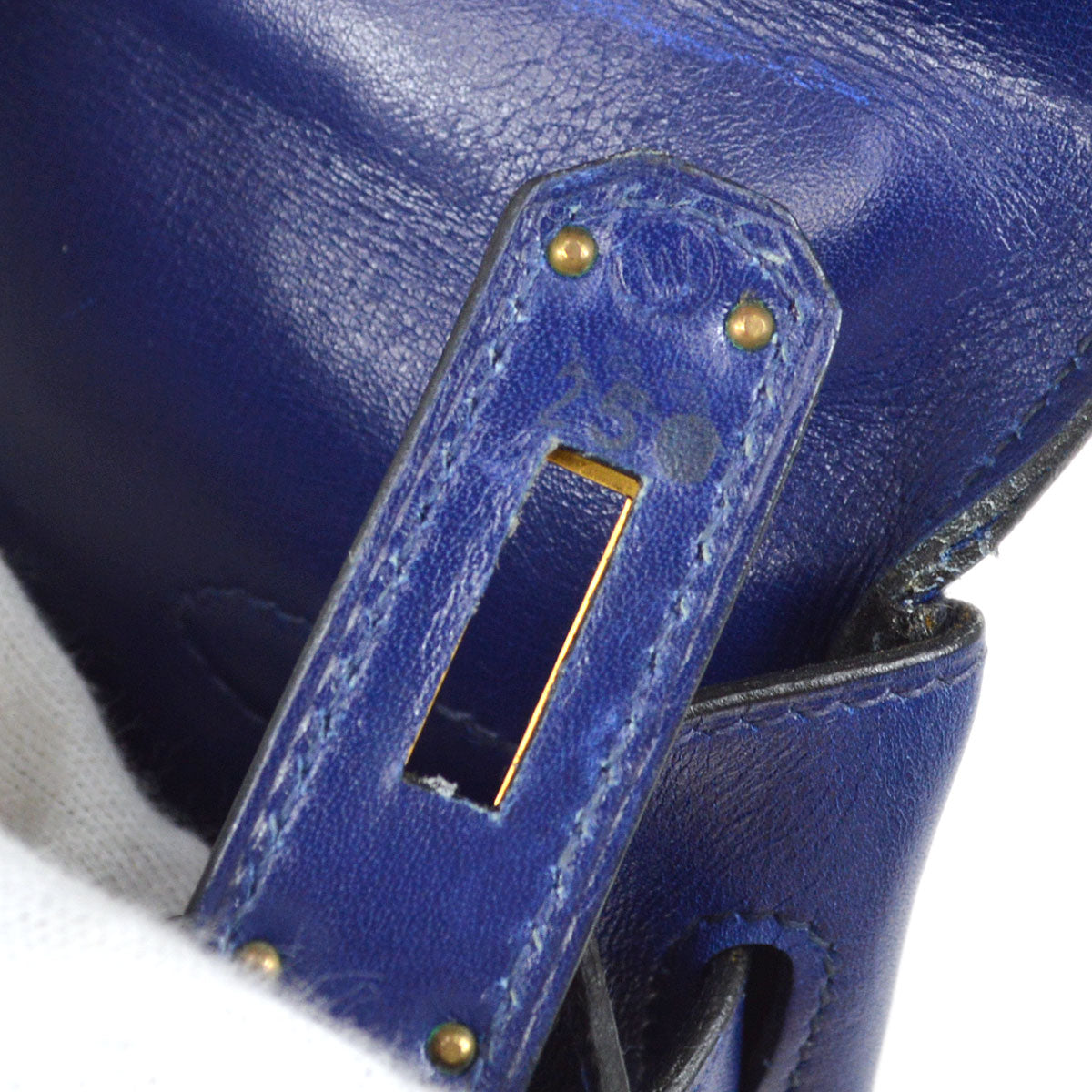 HERMES 1993 KELLY 32 RETOURNE Blue Box Calf