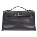 HERMES 2004 POCHETTE KELLY Black Evergrain