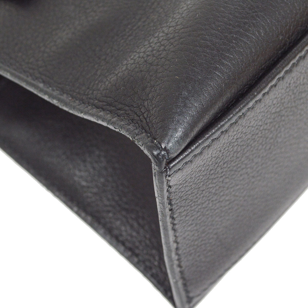 HERMES 2004 POCHETTE KELLY Black Evergrain