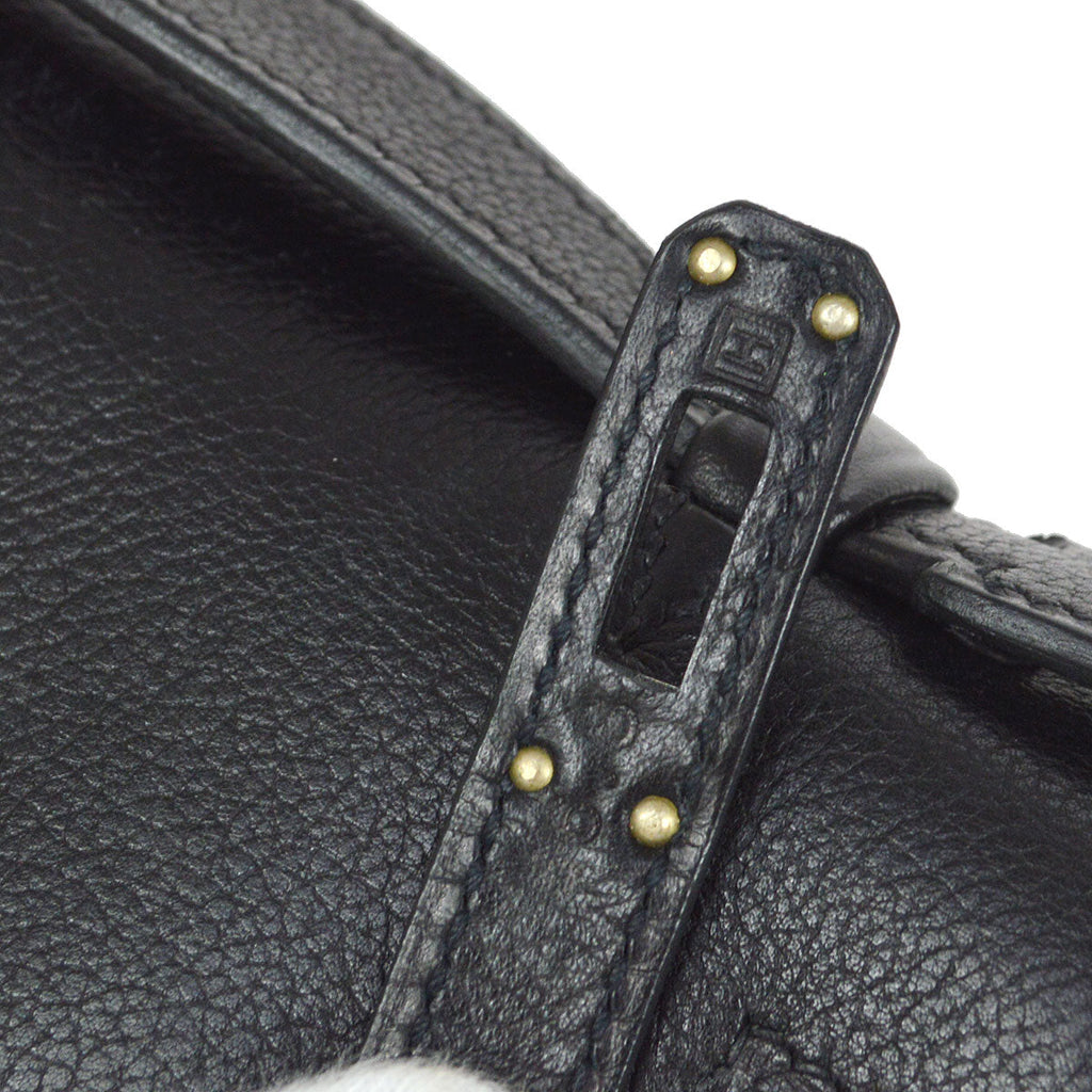 HERMES 2004 POCHETTE KELLY Black Evergrain