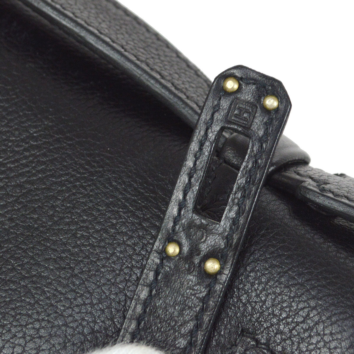 HERMES 2004 POCHETTE KELLY Black Evergrain