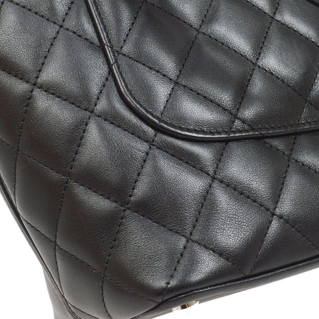CHANEL 2004-2005 Cambon Ligne Tote Bag Black Calfskin