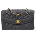 CHANEL 1997-1999 Tall Diana Flap Medium Black Caviar 15675
