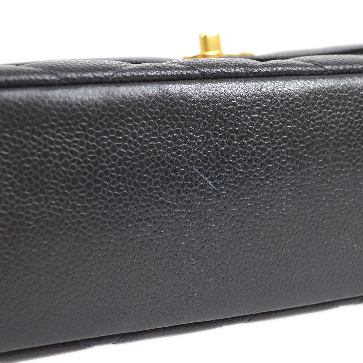CHANEL 1997-1999 Tall Diana Flap Medium Black Caviar 15675