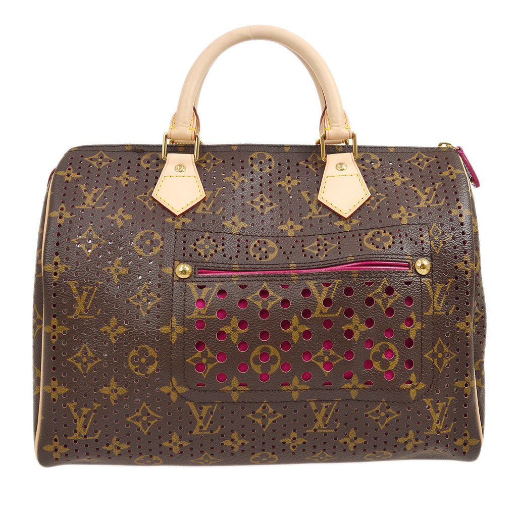LOUIS VUITTON SPEEDY 30 HANDBAG FUCHSIA MONOGRAM PERFO