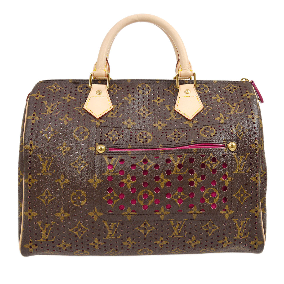 LOUIS VUITTON SPEEDY 30 HANDBAG FUCHSIA MONOGRAM PERFO