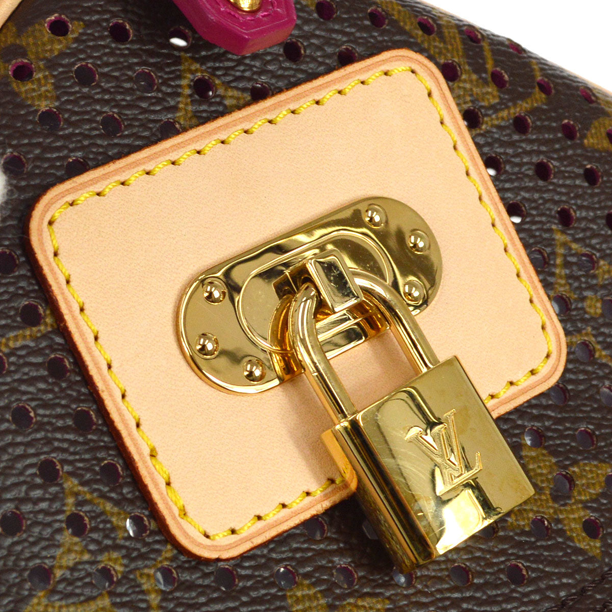 LOUIS VUITTON SPEEDY 30 HANDBAG FUCHSIA MONOGRAM PERFO