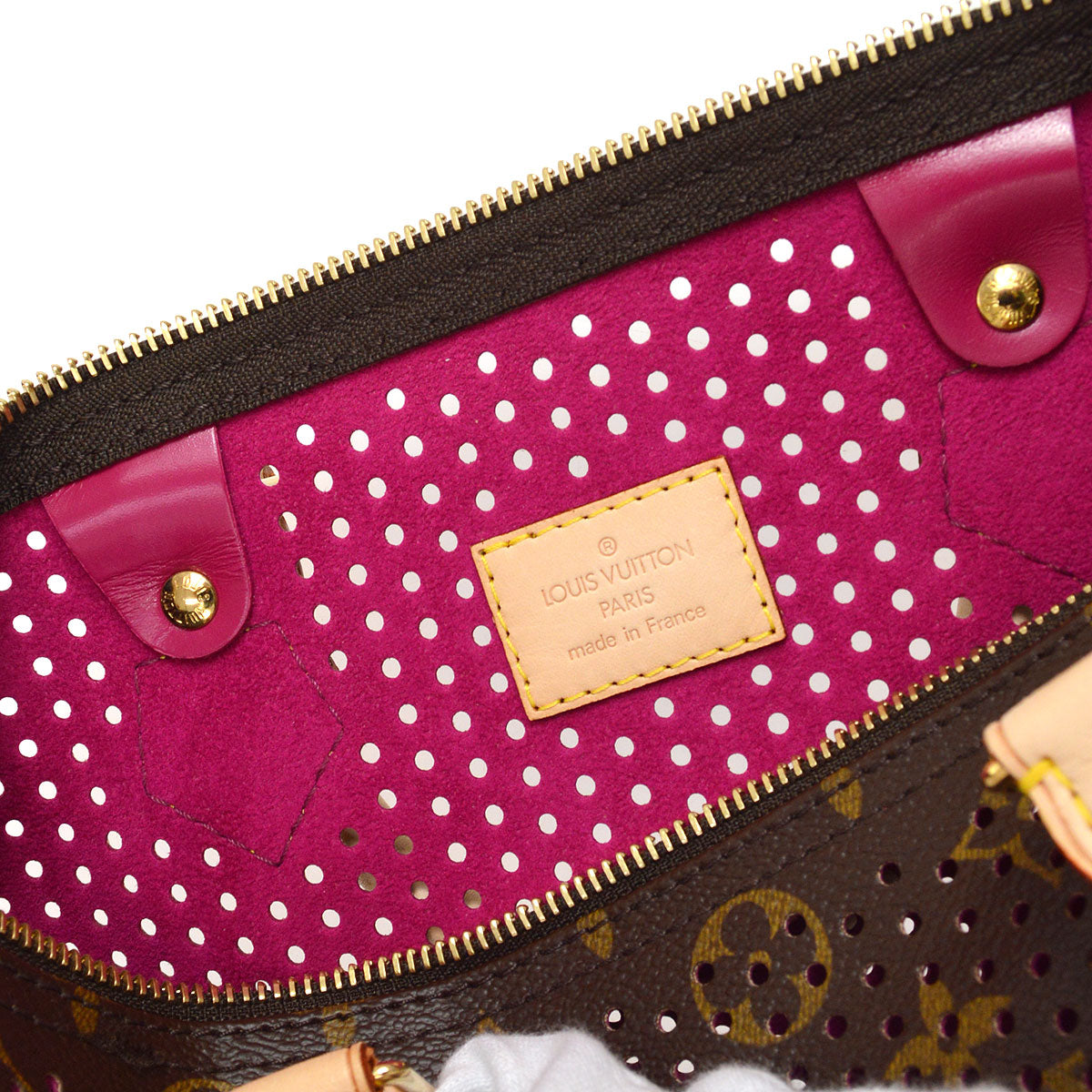 LOUIS VUITTON SPEEDY 30 HANDBAG FUCHSIA MONOGRAM PERFO