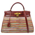 HERMES 2002 KELLY 32 RETOURNE Vibrato Box Calf Rouge H
