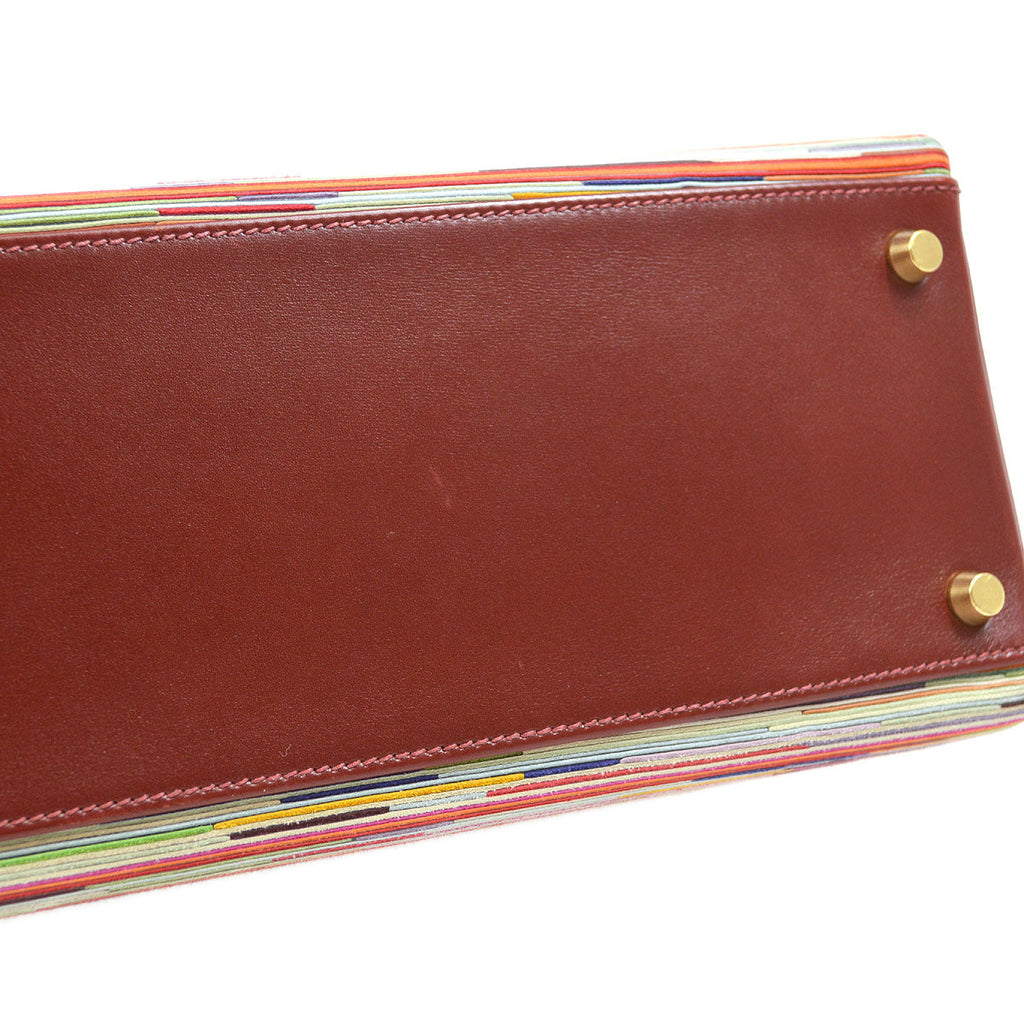 HERMES 2002 KELLY 32 RETOURNE Vibrato Box Calf Rouge H