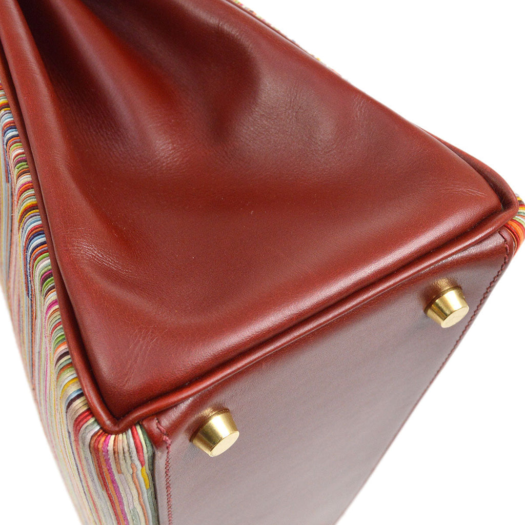 HERMES 2002 KELLY 32 RETOURNE Vibrato Box Calf Rouge H