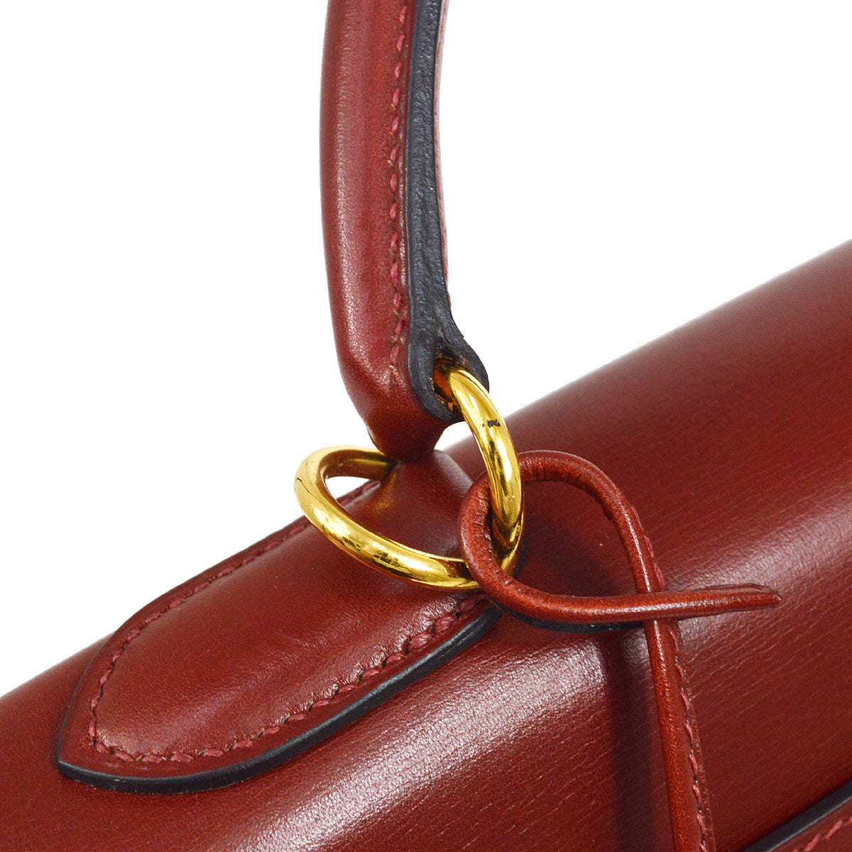 HERMES 2002 KELLY 32 RETOURNE Vibrato Box Calf Rouge H