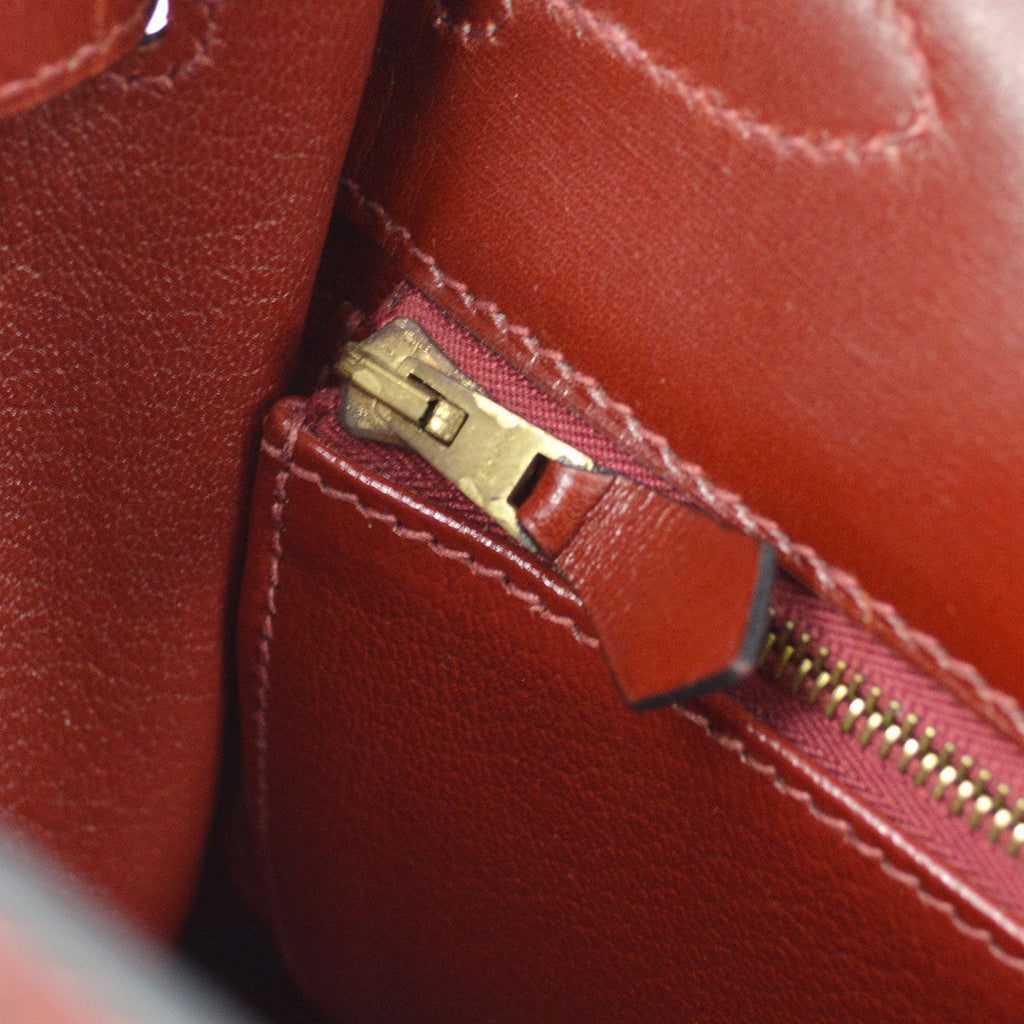 HERMES 2002 KELLY 32 RETOURNE Vibrato Box Calf Rouge H