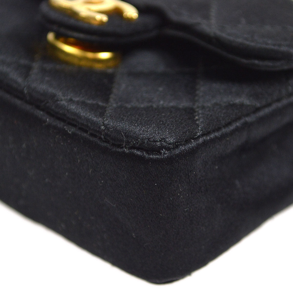 CHANEL Classic Flap Micro Black Satin 55238