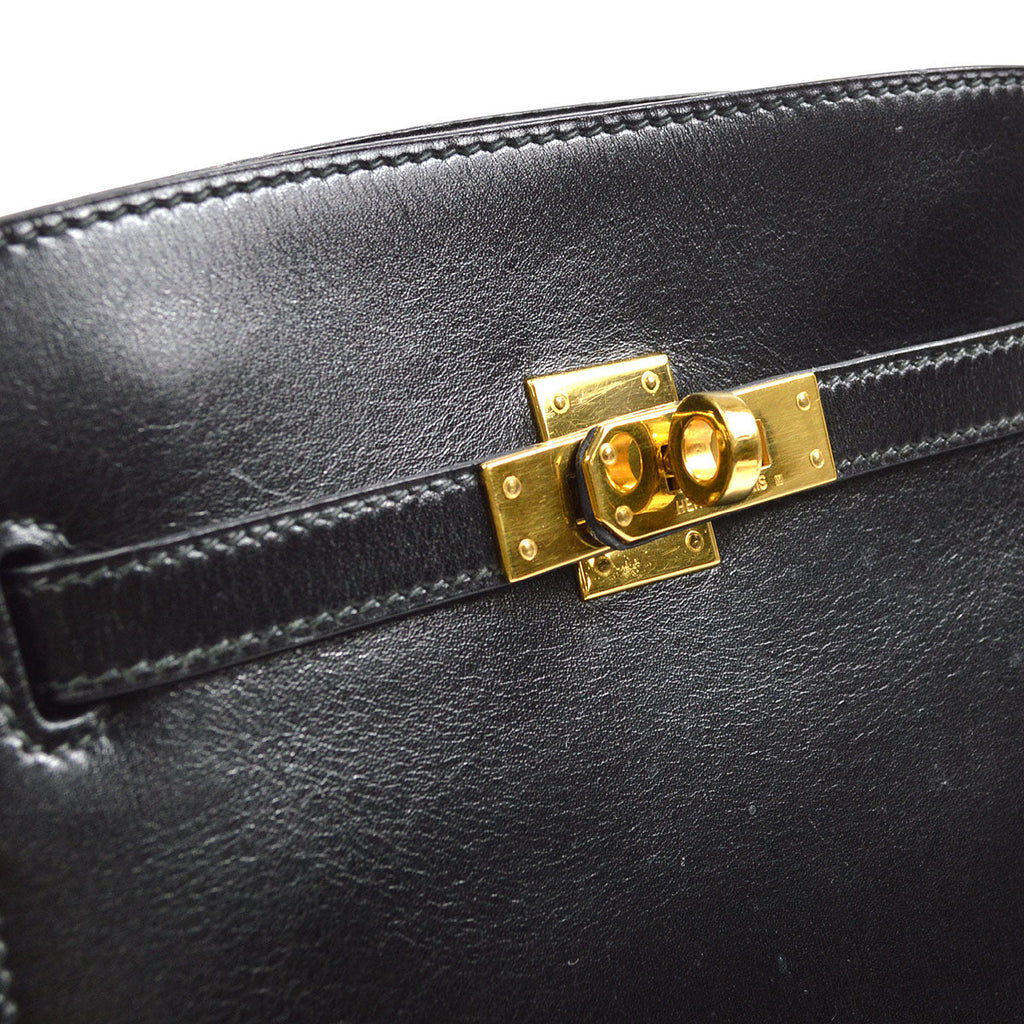 HERMES 1991 KELLY SPORT PM Black Box calf