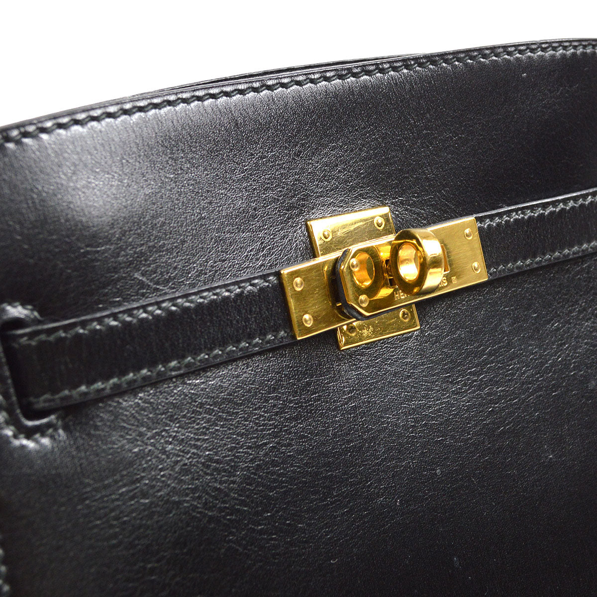 HERMES 1991 KELLY SPORT PM Black Box calf