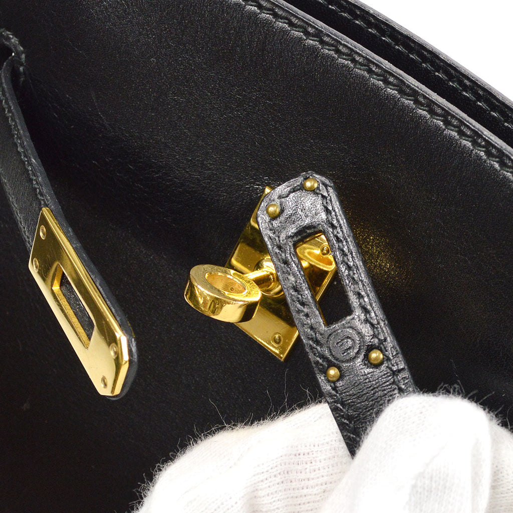 HERMES 1991 KELLY SPORT PM Black Box calf