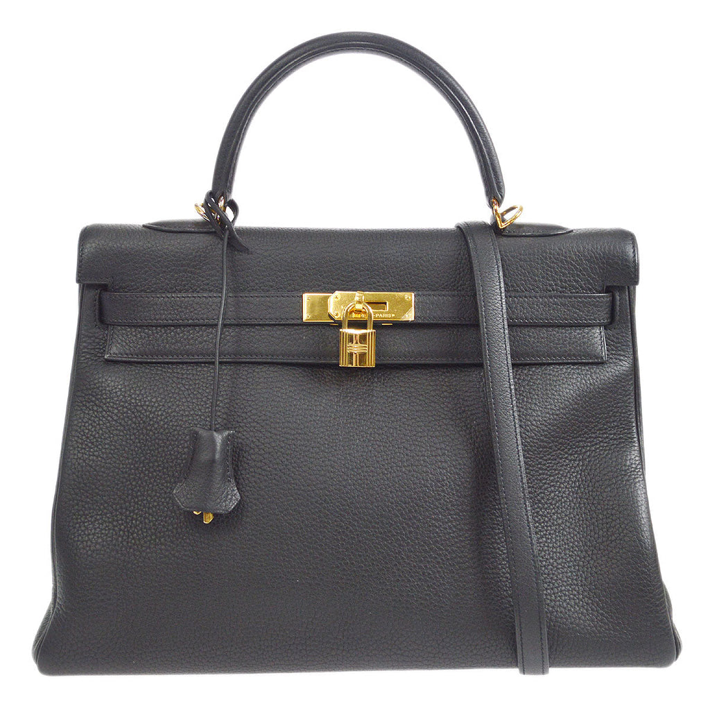 HERMES 2003 KELLY 35 RETOURNE Black Togo