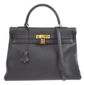 HERMES 2003 KELLY 35 RETOURNE Black Togo