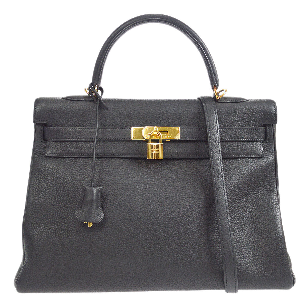 HERMES 2003 KELLY 35 RETOURNE Black Togo