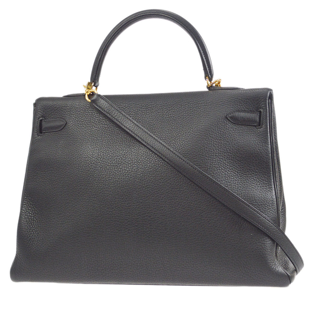 HERMES 2003 KELLY 35 RETOURNE Black Togo