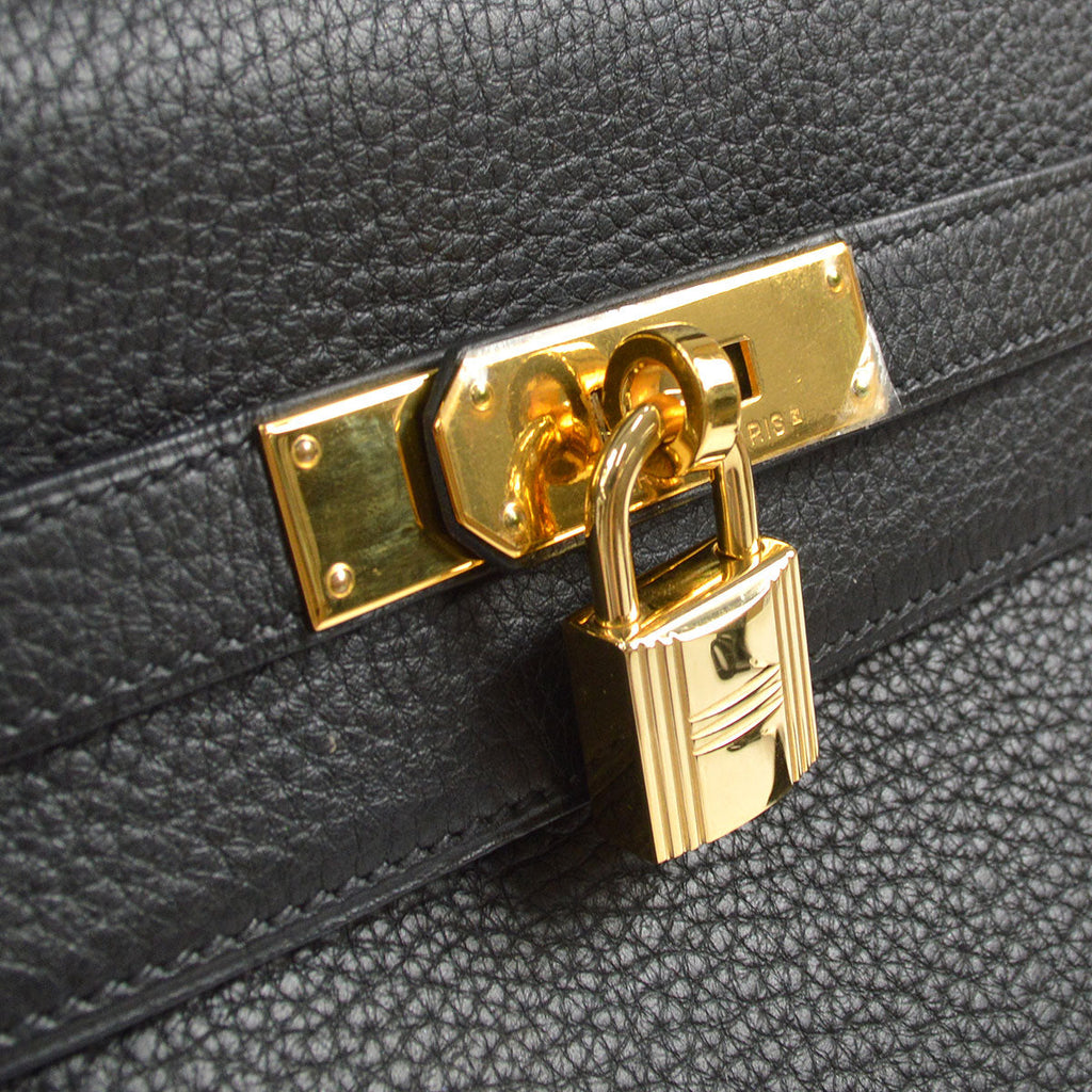 HERMES 2003 KELLY 35 RETOURNE Black Togo