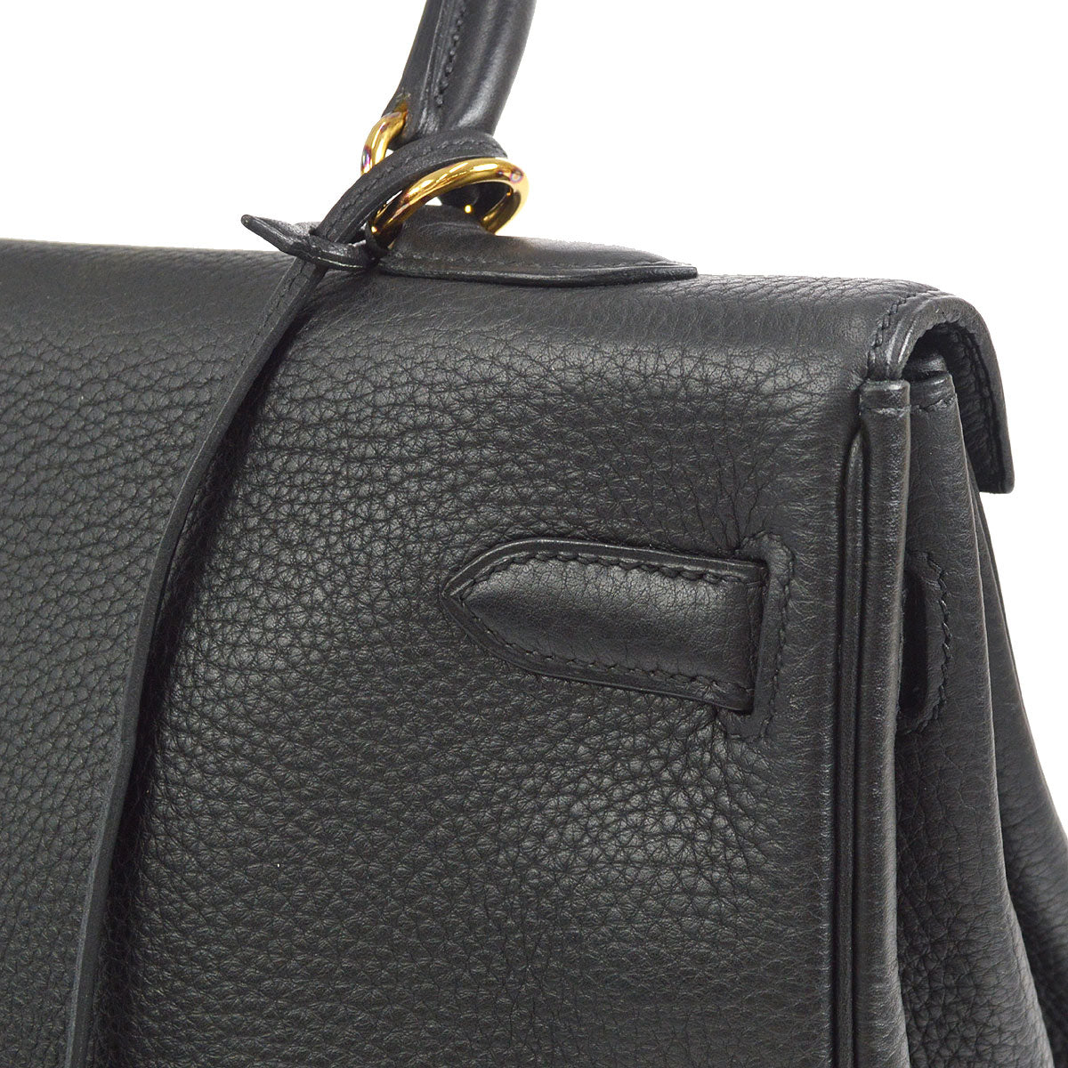 HERMES 2003 KELLY 35 RETOURNE Black Togo