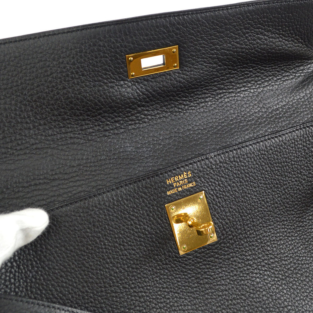 HERMES 2003 KELLY 35 RETOURNE Black Togo