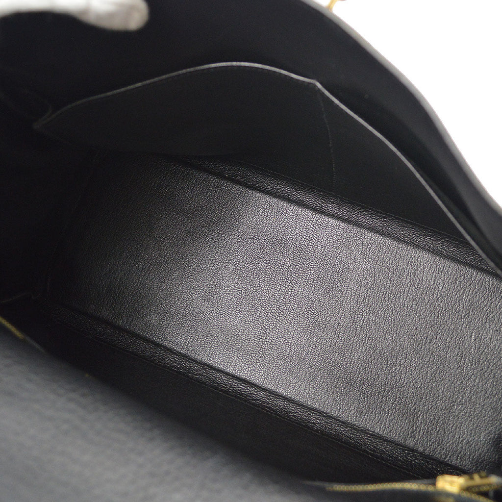 HERMES 2003 KELLY 35 RETOURNE Black Togo