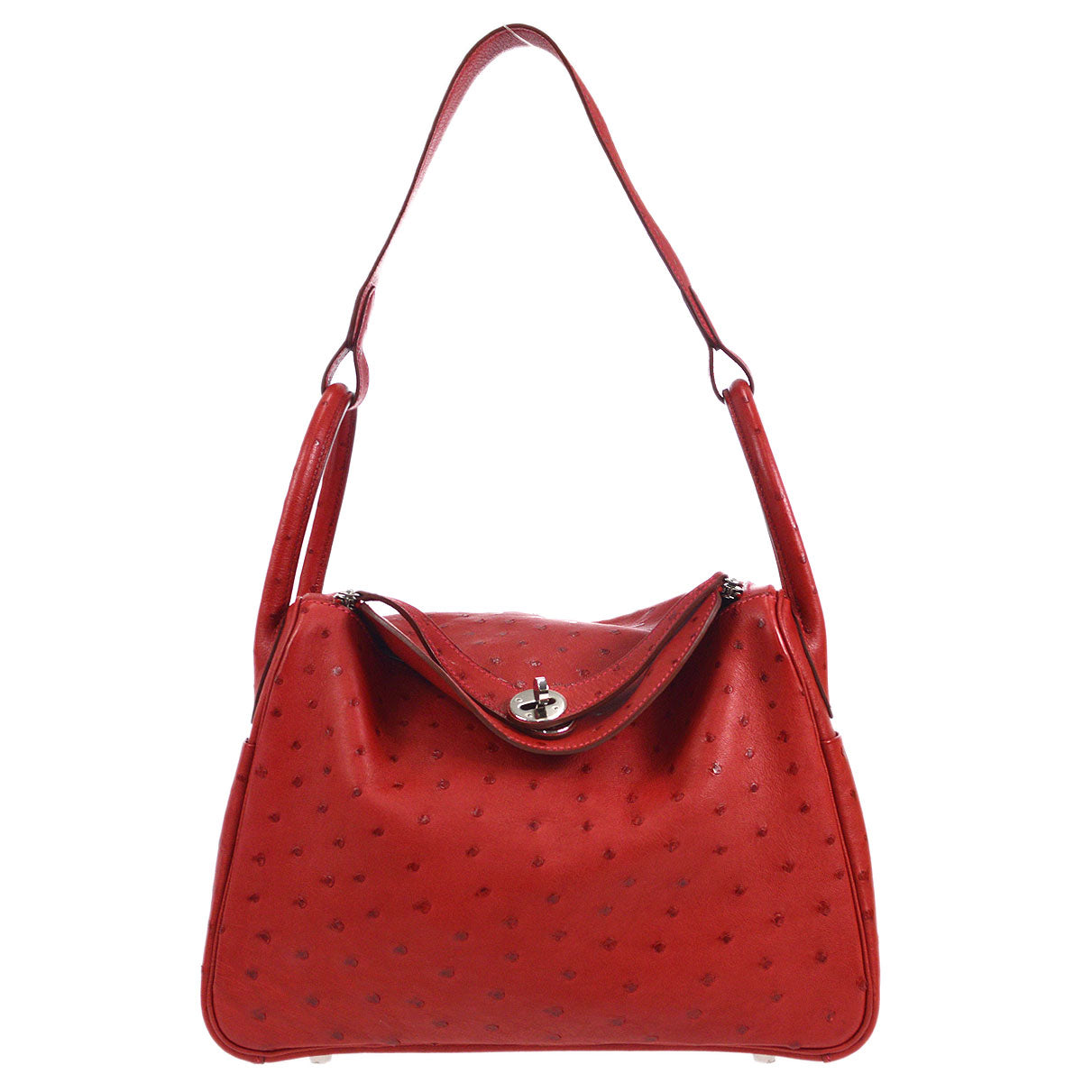 HERMES * 2016 LINDY 30 Rouge Vif Ostrich