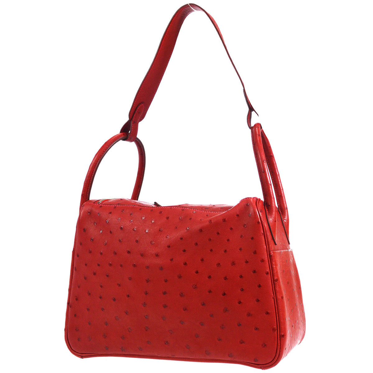 HERMES * 2016 LINDY 30 Rouge Vif Ostrich