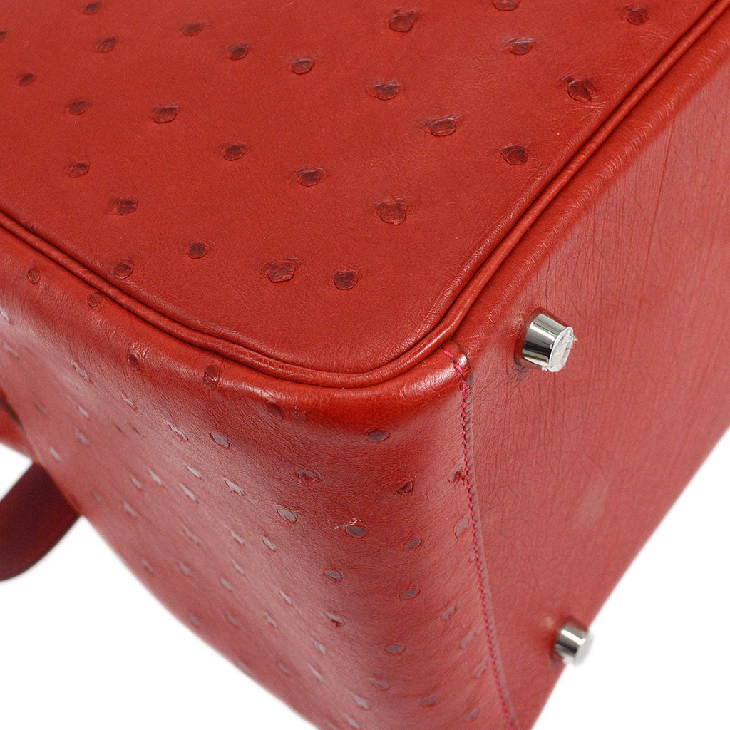 HERMES * 2016 LINDY 30 Rouge Vif Ostrich