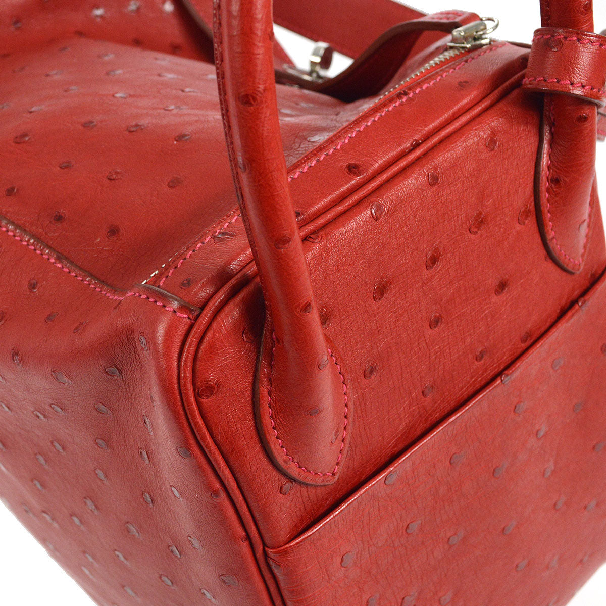 HERMES * 2016 LINDY 30 Rouge Vif Ostrich