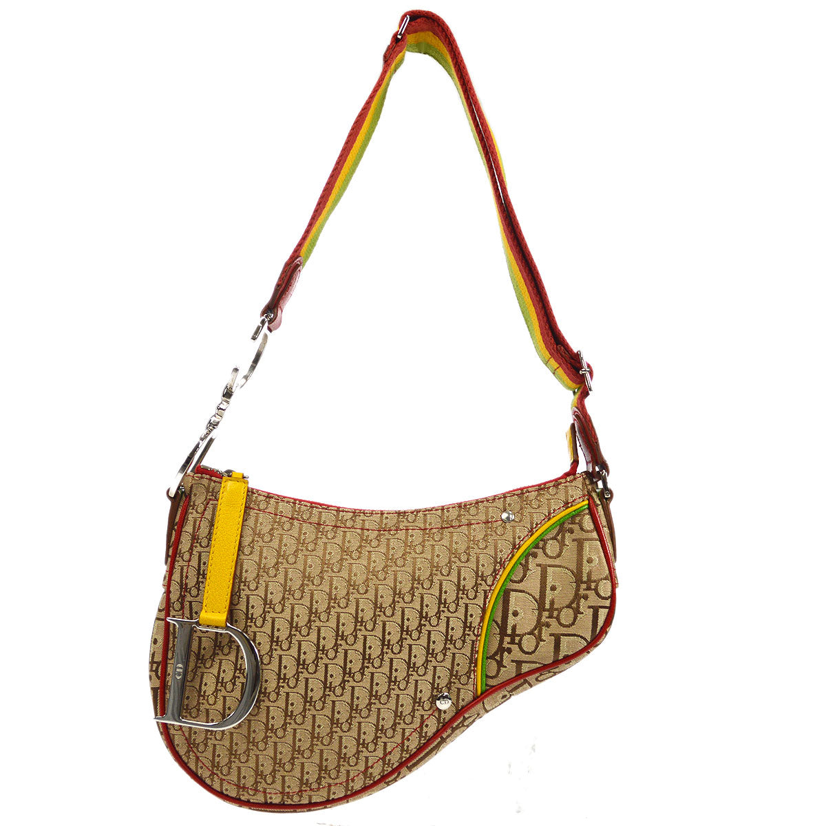 Christian Dior 2004 Trotter Saddle Shoulder Bag Rasta